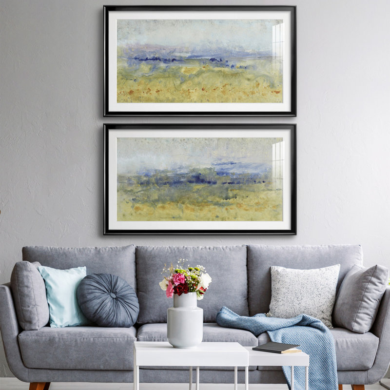 «Open Terrain I», reproduction encadrée de qualité supérieure, prête à être accrochée, H 22,5 po x l 42,5 po x P 1 po, Noir