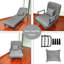 Méridienne pliante grise - Lin, métal, revêtement convertible confortable, métal
