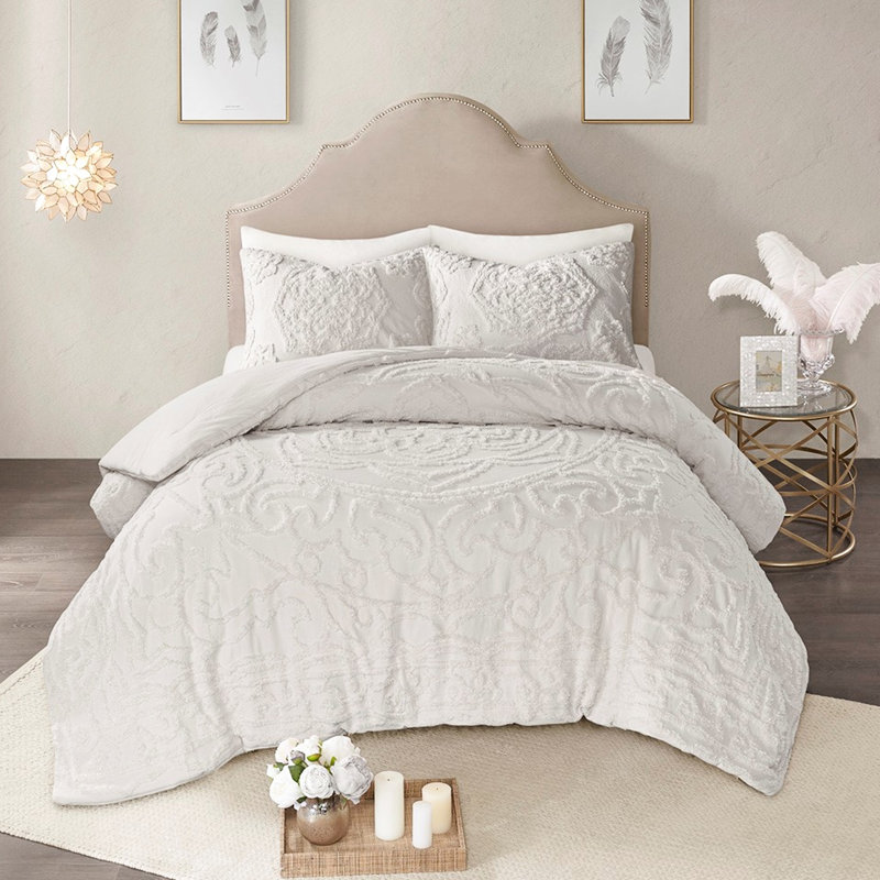 Édredon en chenille médaillon 3, Rosé