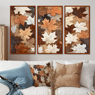 Fallen Leaves In Canada I - Ensemble d'art mural feuilles