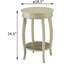 Table d'appoint polyvalente ronde blanche antique avec tablette pour différents espaces de vie