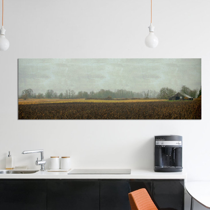 « rustique grange on a day rain », reproduction sur toile, H 16 po x l 48 po x P 1,5 po