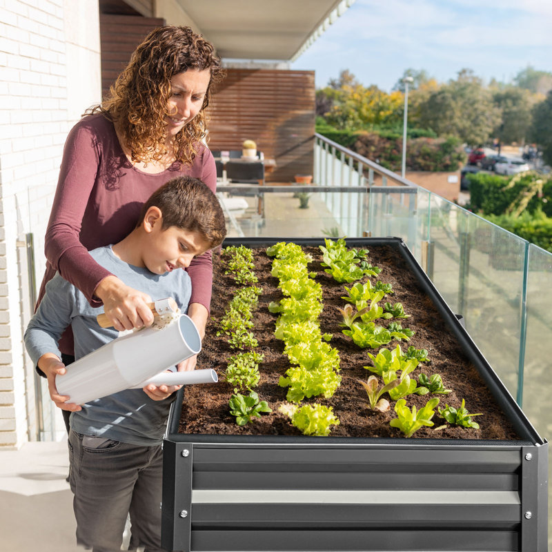 Metal Elevated Planter, 180 x 58 x 80cm