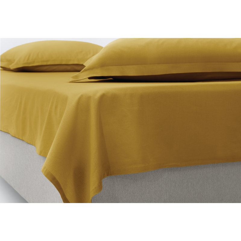 Penny Flat Sheet, Yellow, King Flat Sheet