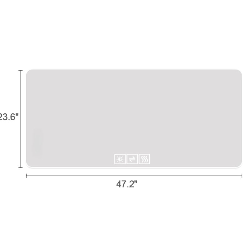 Miroir de salle de bain 48 x 24 po à DEL - Corrosion, à intensité variable tricolore, rétroéclairé avec une fonction de désembuage 48 po x 24 po, réglable, fonction de brouillard