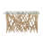 Simonsen Teak Wood Handmade Tree Branch Brown Console Table with Clear Glass Top