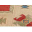 Tapis décoratif en laine rouge de conception unique 5 pi 5 po X 7 pi 8 po noué à la main New Age