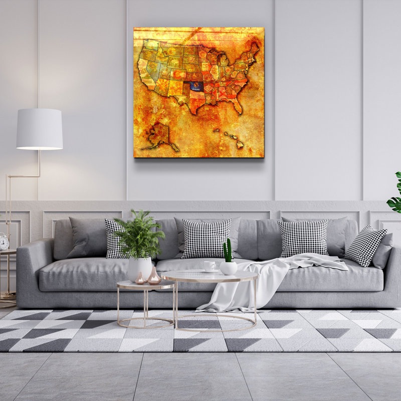 Superbe peinture en verre trempé de 31,5 po x 31,5 po | 100% verre trempé, épaisseur: 0,16 pouce | Œuvre d'art imprimée aux UV pour la décoration de la maison, parfaite pour le salon ou le bureau, élégante et facile à accrocher