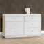 Aspen 6 Drawer Dresser, White With Textured Oat-1114980012