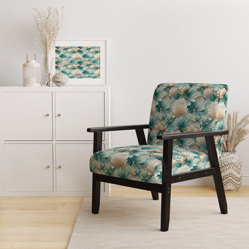 White and Green Coastal Escape - Fauteuil rembourré Coastal