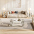 Ensemble de tables basses Sanders Modern Luxury, 3 pièces, base en métal et plateau en verre