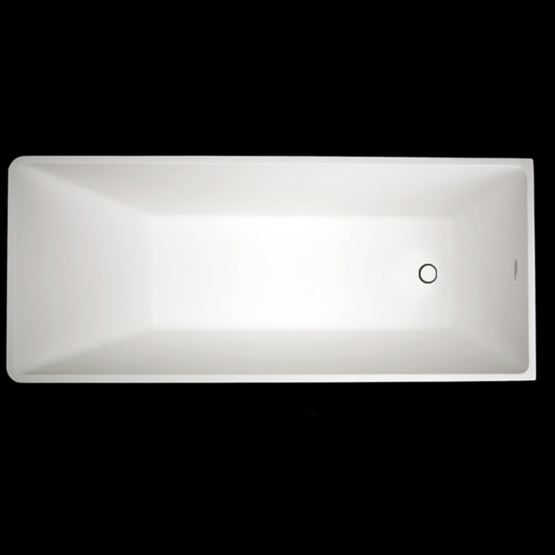 Aquaquattro 66.5'' L Freestanding Soaking Bathtub, Matte White