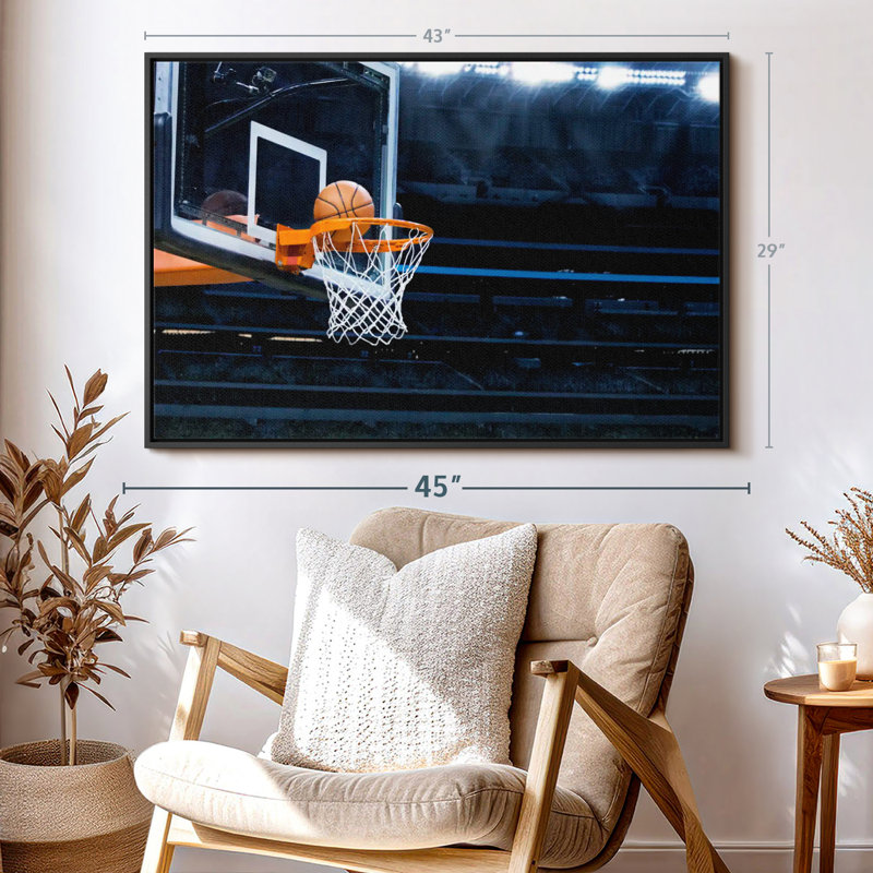 Impression sur toile Basketball Hoop Ball, H 29 po x l 43 po