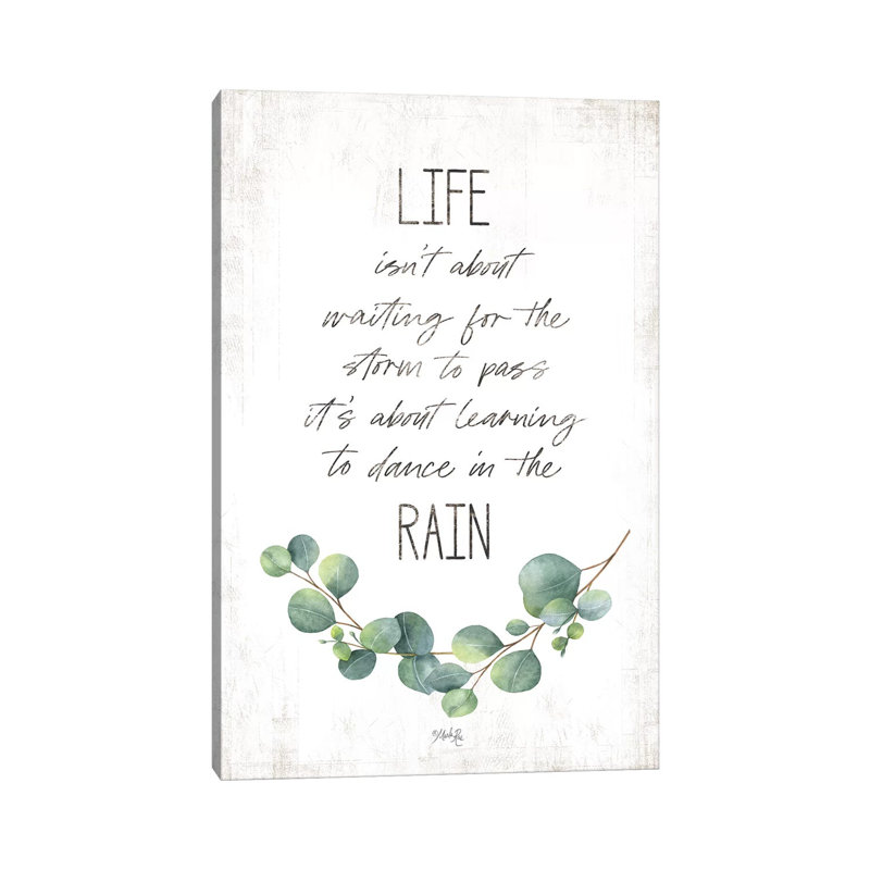 «Dance in the Rain» par Marla Rae - Art textuel sur toile tendue, H 18 po x l 12 po x 1,5 po