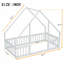 House-Shaped Floor Bed with Fence, Guardrails-398527331-398527330