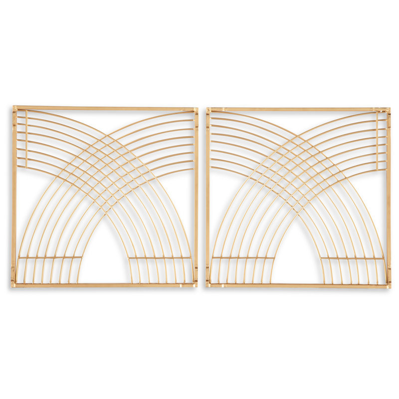 Gold Geometric Metal Wall Decor Set of 2