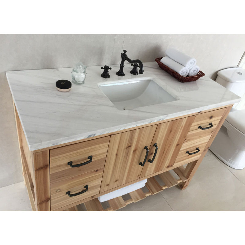 Genoa 48'' Single Bathroom Vanity with Top, White
