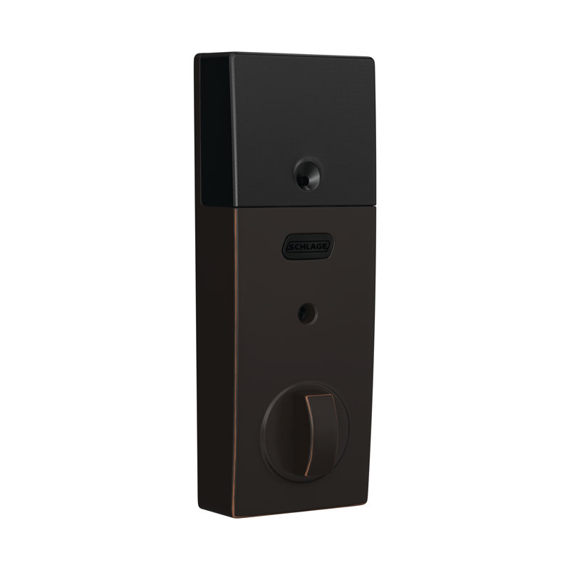 Century Single Cylinder Electronic Deadbolt with Z-Wave Technology, Aged Bronze