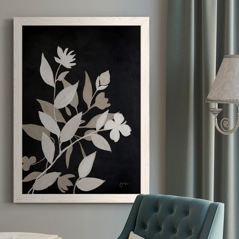 Gella Midnight Silhouette I, reproduction d'art sur toile, Cadre blanc, H 37,5 po x l 27,5 po x P 1 po