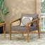 (Ensemble de 2) Fauteuils club d'extérieur en bois d'acacia avec coussins