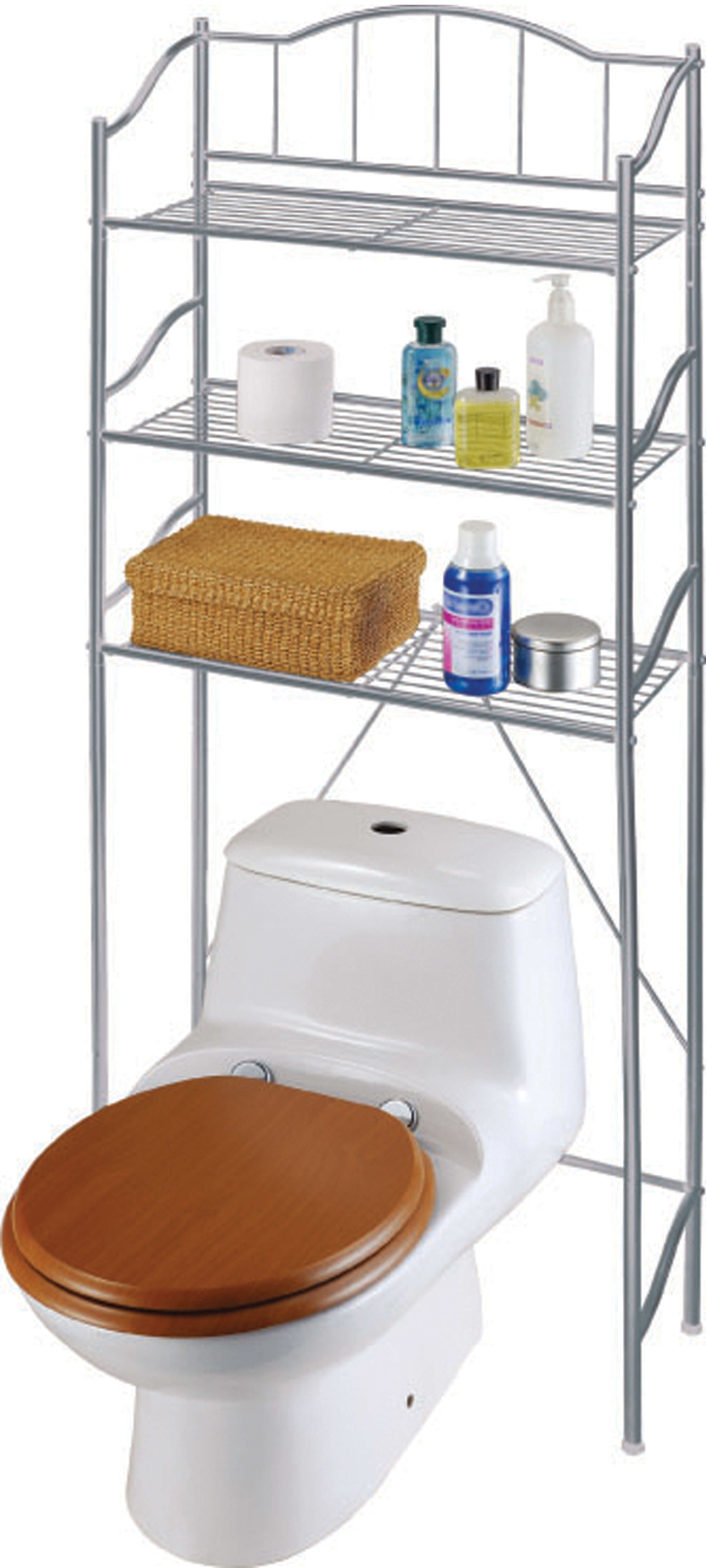 Mind Reader Alloy Collection, 3-Tier Over the Toilet Space Saver Rack,  Metal, 23.5L x 10.25W x 70.5H & Reviews