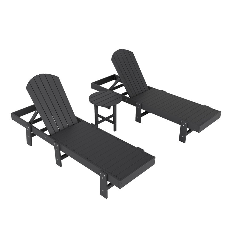 Altura Outdoor Chaise Lounge with Table, Gray