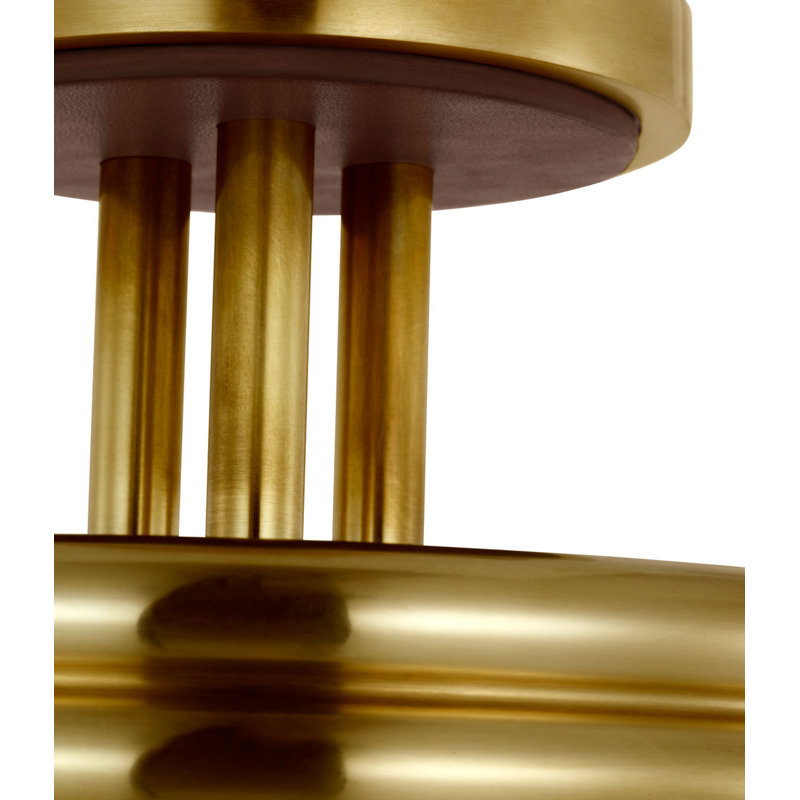 Hudson St. 8" Semi-Flush Mount, Natural Brass