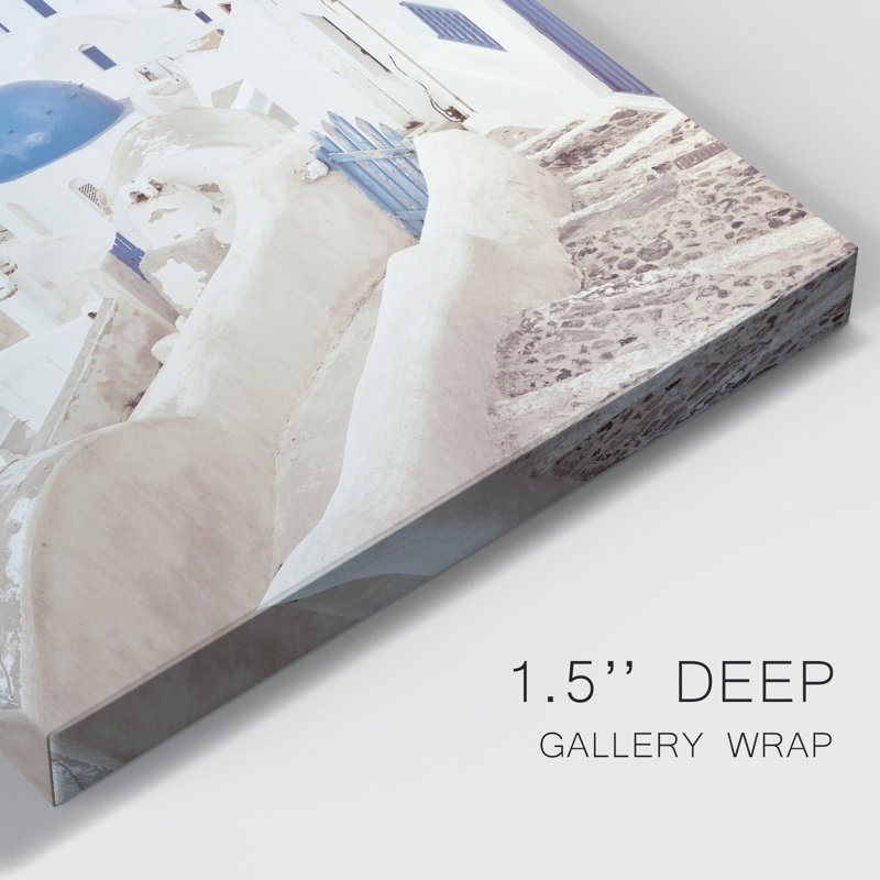 Santorini - peinture sur toile tendue, H 18 po x l 12 po x P 1 po