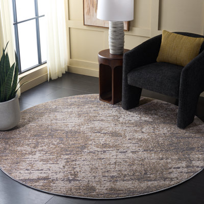 Tapis abstrait taupe / ivoire Goble