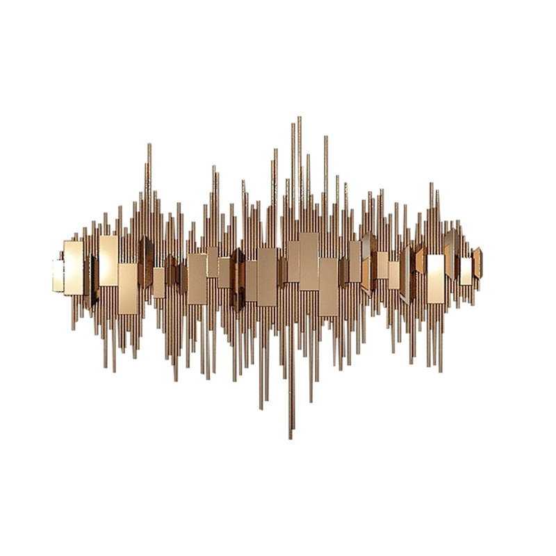 Modern Luxury Metal Three-Dimensional Wall Hanging, 53.15" H x 70.87" W x 3.94" D