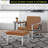 Faux Leather Armchair with Ottoman-1628494881