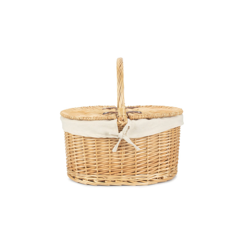 Wicker Oval Picnic Basket with Lining