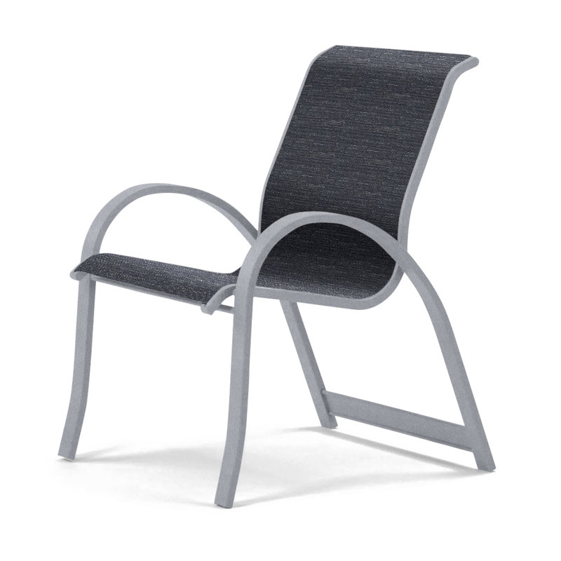 Aruba Stacking Patio Dining Armchair, Collect Indigo, White