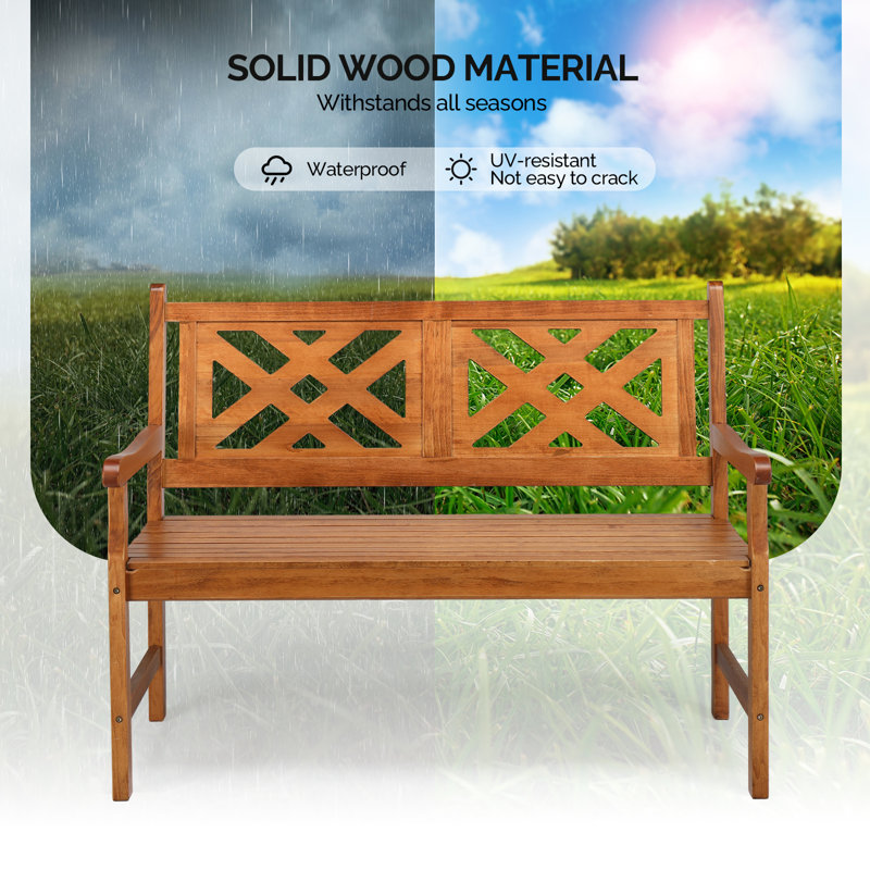 Banc de parc en bois Original, Brun