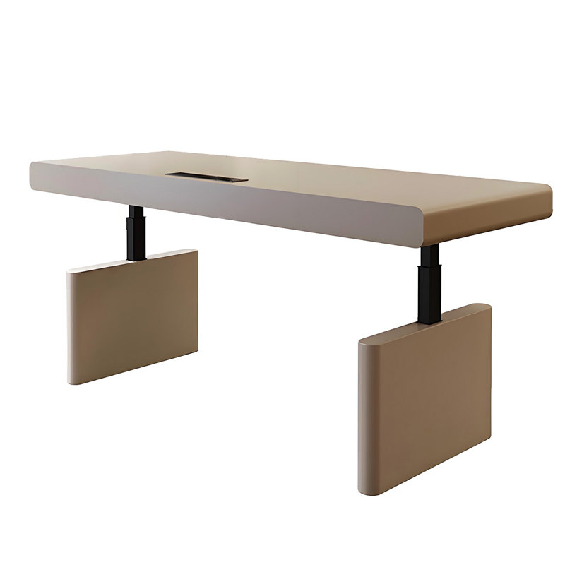 78.74" Modern Minimalist Cream-Coloured Adjustable Multi-Function Desk with Wireless Charging