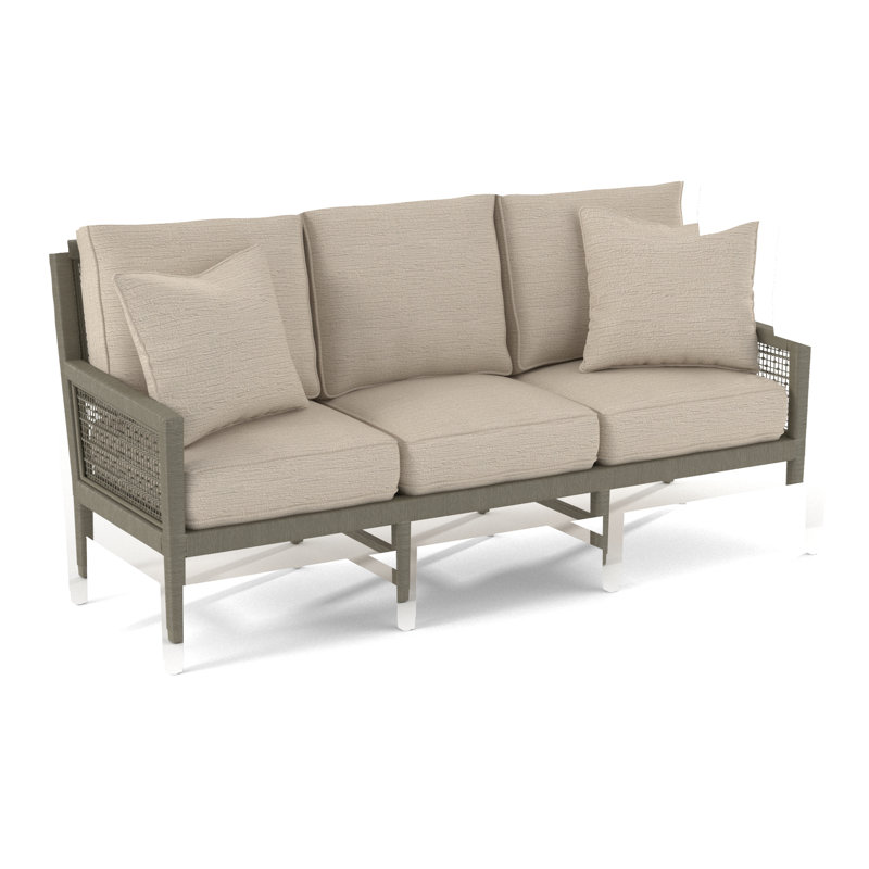 Pine Isle 76" Square Arm Sofa with Reversible Cushions, Vanilla Textured; 0805-91, Stone Hearth