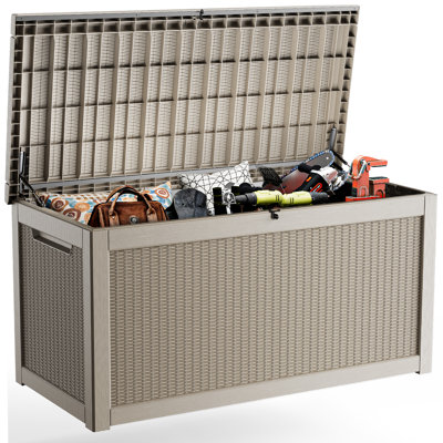 Emperic Design 260 Gallon Water Resistant Resin Lockable Deck Box