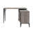 L-Shape Writing Desk With Side Cabinet, Gray And Black-1148484632