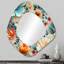 Soft Pastels Flower Accents I - Boho, miroir mural de forme unique, miroir décoratif asymétrique bleu-107230174