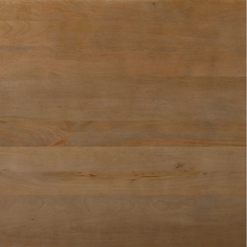 Table de salle à manger à tréteaux en bois massif Dawna, Brun clair