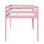 Lit mezzanine simple rose avec bois d'hévéa massif, 13 lattes renforcées, hauteur basse pour la stabilité et lit à lattes en bois avec plan de chambre à coucher-2027900822