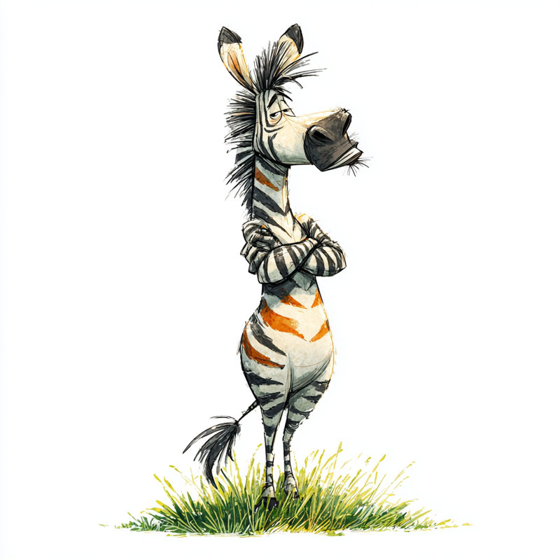«Sassy Zebra», art mural sur toile tendue, H 40 po x l 40 po