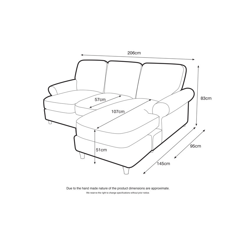 Longfellow Corner Chaise Sofa, Right Hand Facing, Ice