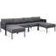 Canapé modulaire d'extérieur en métal avec coussins extra épais de 5,9 po GO