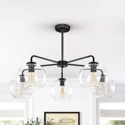 Royelle 5 - Light Sputnik Sphere Modern Glass Bubble Chandelier