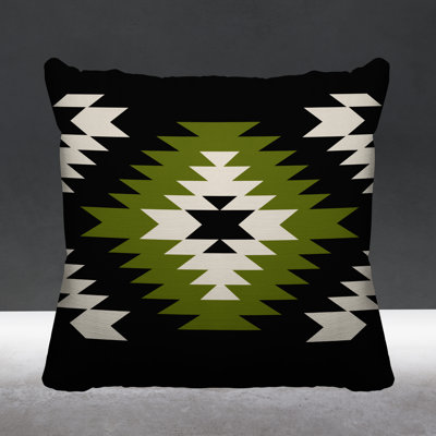Geometric and Ikat Outdoor Reversible Throw Pillow