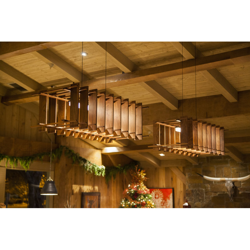 Arca 5 - Light LED Pendant, Brushed Aluminum/Oiled Walnut, 2700K (Warm)