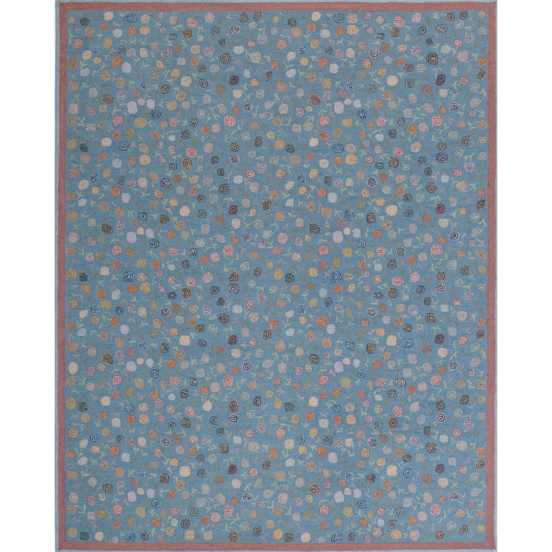 Florals Area Rug, Navy, 8' x 10'