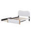 Lit plateforme tapissier avec pieds de soutien en bois et lit gigogne
