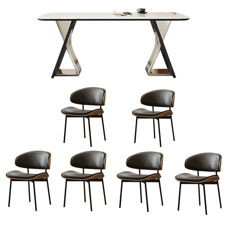 Table de salle à manger moderne, minimaliste et luxueuse, H 29,53 po x l 70,87 po x P 35,43 po